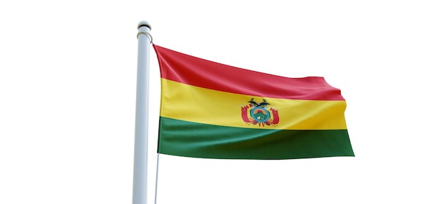 Flaga Boliwii 3d Flaga na białym tle