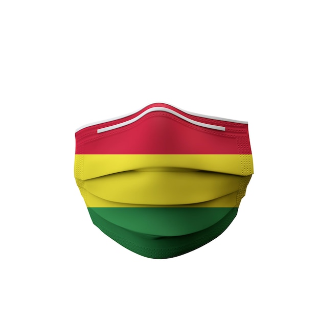 Flaga Boliwii ochronna maska medyczna d rendering