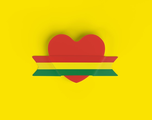 Flaga Boliwii w kształcie serca