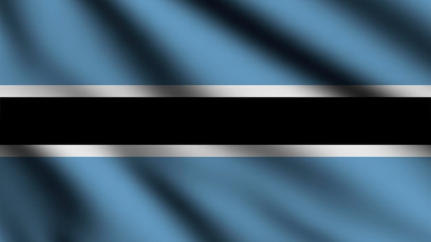 Flaga Botswany macha na wietrze z tłem w stylu 3d