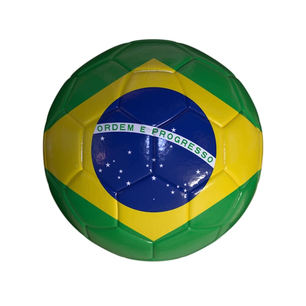 Flaga Brazylii Na Piłce Nożnej I Przezroczystym Tle