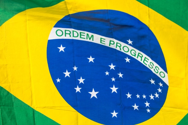 Flaga Brazylii Na Zewnątrz W Rio De Janeiro Brazylia.