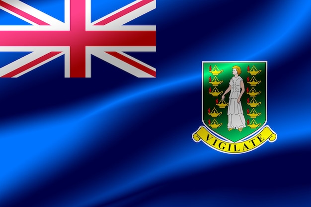 Flaga Brytyjskich Wysp Dziewiczych w tle.