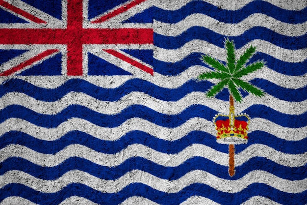 Flaga Brytyjskiego Terytorium Oceanu Indyjskiego malowane na ścianie grunge