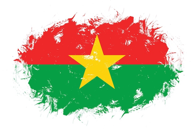 Flaga burkina faso na abstrakcyjnym tle pędzla obrysu