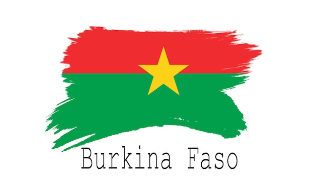 Flaga Burkina Faso na białym tle