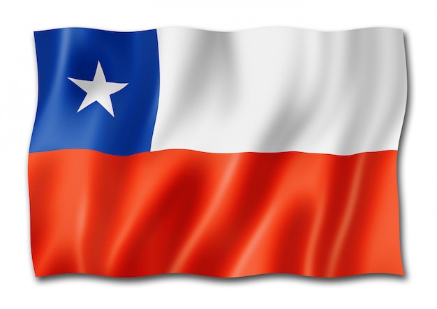 Flaga Chile na białym tle