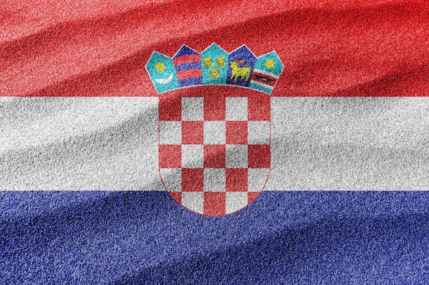 Flaga Chorwacji piasek, flaga narodowa piasek tło