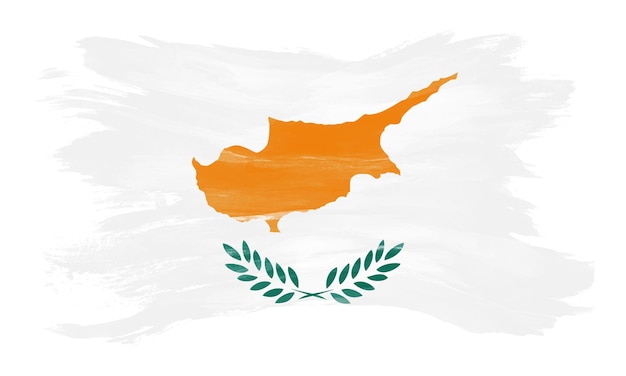 Flaga Cypru pociągnięcia pędzlem flaga narodowa