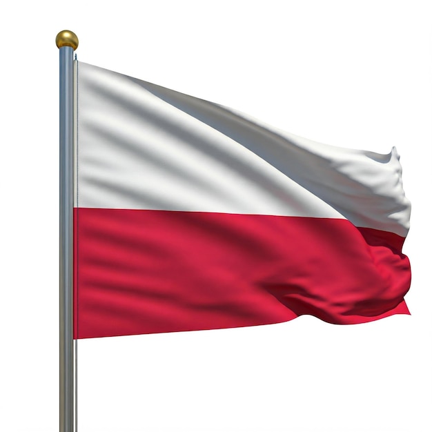 flaga czerwona i biała z czerwonym pasem