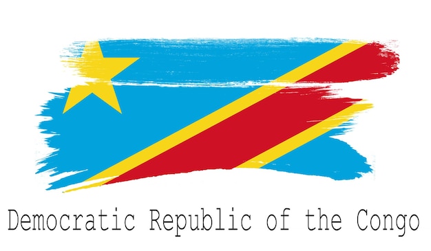 Flaga Demokratycznej Republiki Konga na białym tle