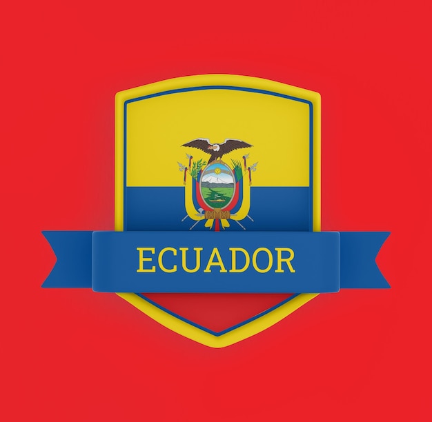 Zdjęcie flaga ekwadoru z sztandarem