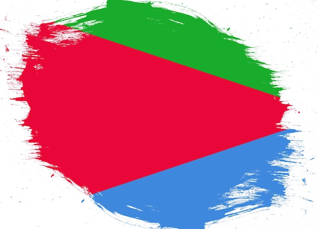 Flaga Erytrei na tle pędzla w trudnej sytuacji grunge