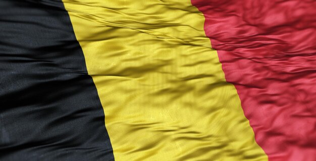 Flaga europejska kraju Belgii faluje
