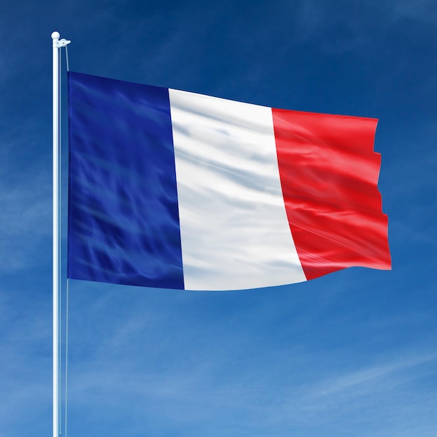 Flaga Francji leci