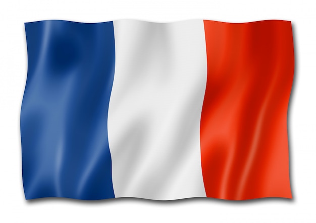 Flaga Francji Na Białym Tle