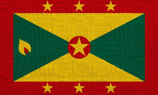 Flaga Grenady na teksturowanym tle Kolaż koncepcyjny