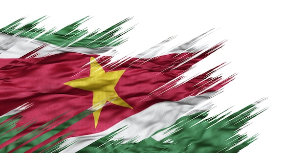 Flaga ilustracja 3D z efektem rozprysków z Ameryki Południowej dla Surinamu