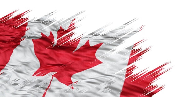 Flaga ilustracja 3D z efektem splatter grunge z Ameryki Północnej dla Kanady