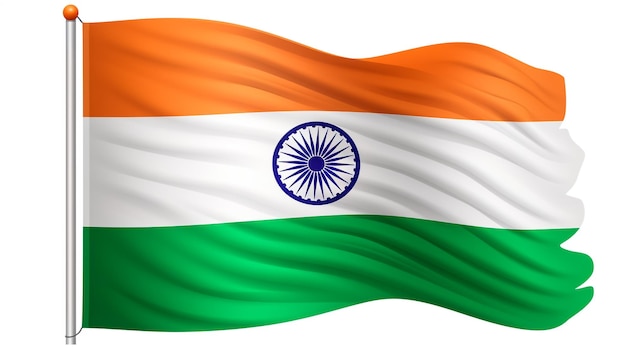 Zdjęcie flaga indii unosi się wysoko na connaught place z dumą w niebieskim niebie flaga indii macha flagą indii