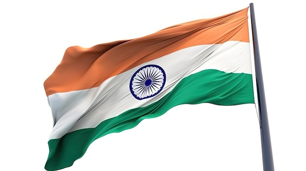 Flaga Indii wyizolowana na białym tle Generative ai