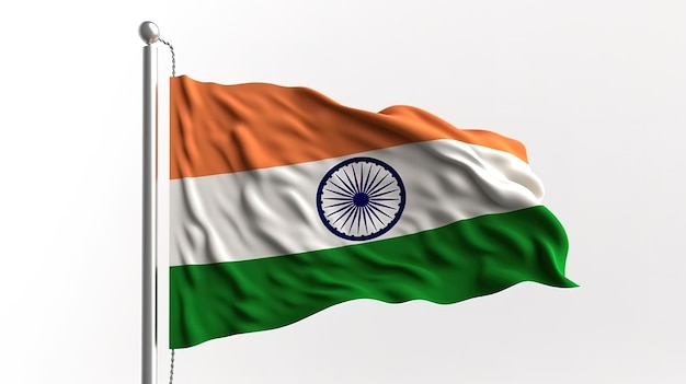 Flaga Indii wyizolowana na białym tle Generative ai