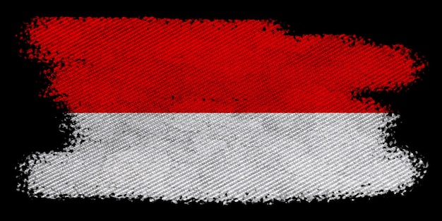 Flaga indonezyjska Czerwony Biały grunge Tekstura tkaniny
