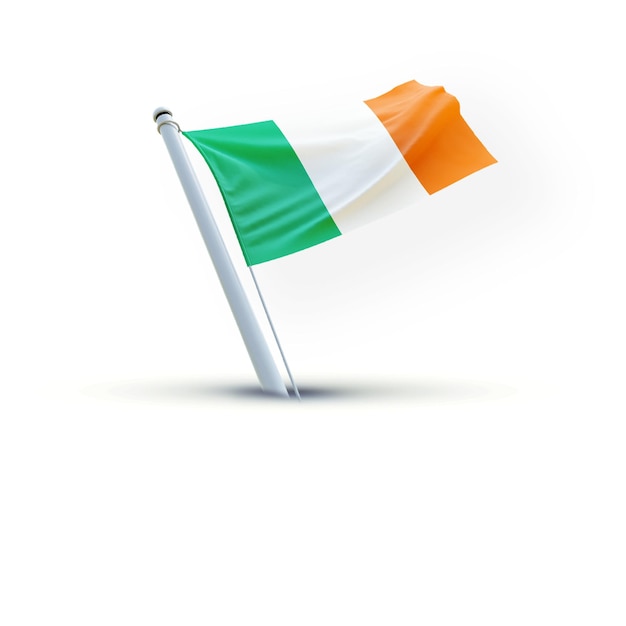 Flaga Irlandii na białym tle wykorzystywana w mediach społecznościowych