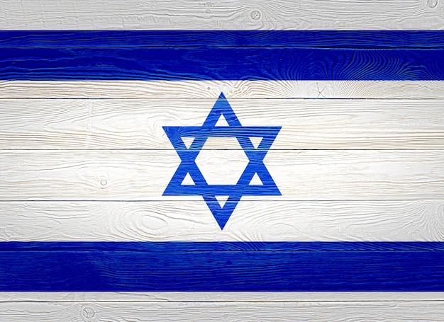 Flaga Izraela Namalowana Na Drewnianych Deskach