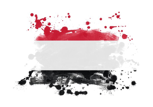 Flaga Jemenu grunge malowane tła
