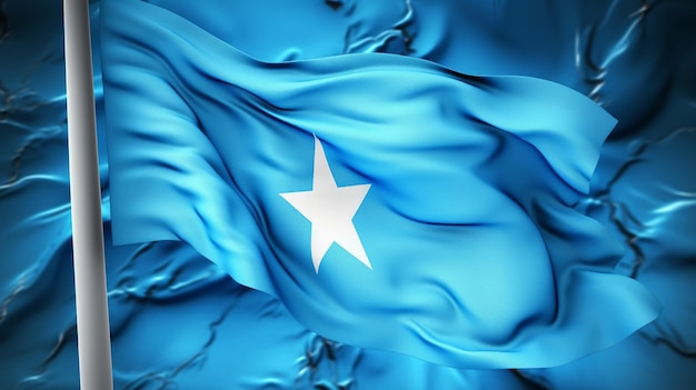 Zdjęcie flaga jest izolowanazbliżenie na somalijską flagę machającą na wietrze generative ai