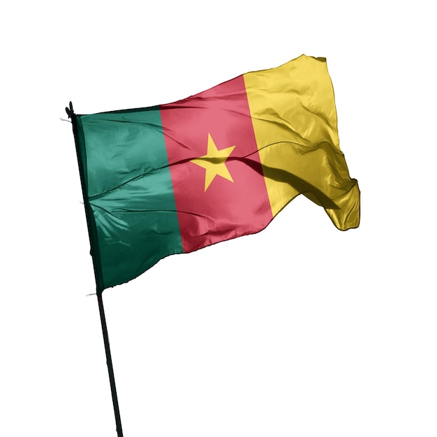 Flaga Kamerunu na białym tle