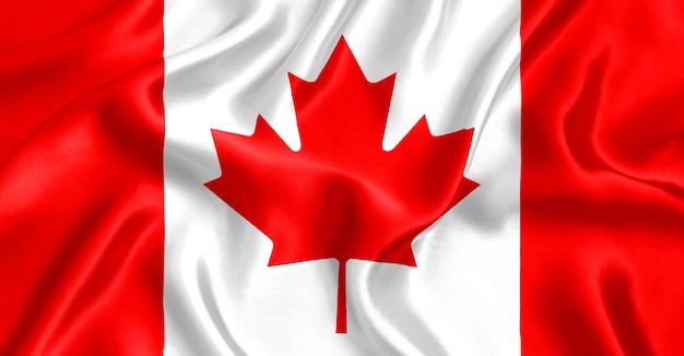Zdjęcie flaga kanady jedwabiu szczegółom tła