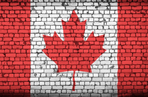 Flaga Kanady Jest Namalowana Na Starym Murem