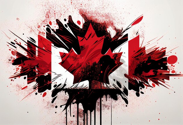 Zdjęcie flaga kanady w abstrakcyjnym stylu ai generated