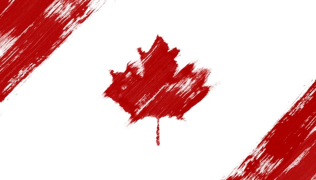 Flaga Kanady wykonana z czerwonych kresek