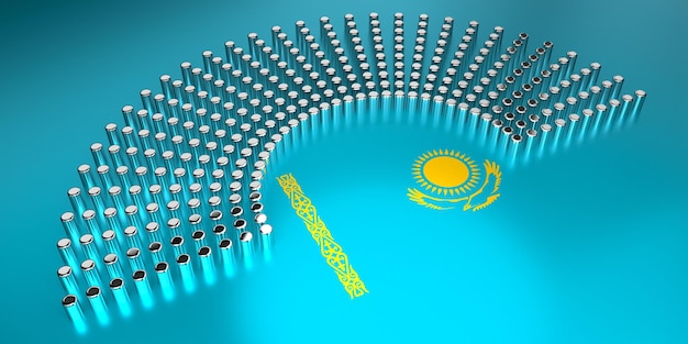 Flaga Kazachstanu głosowania koncepcja wyborów parlamentarnych ilustracja 3D