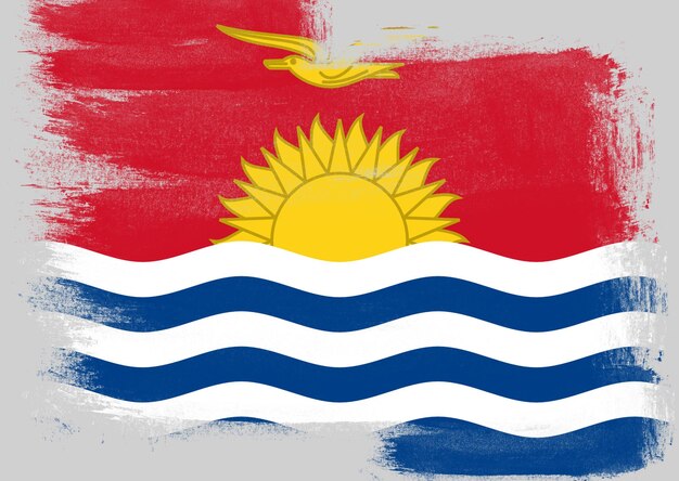 Flaga Kiribati Malowana Pędzlem