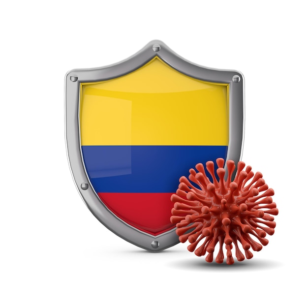 Flaga Kolumbii chroni tarczę przed wirusem, bakterią i renderem