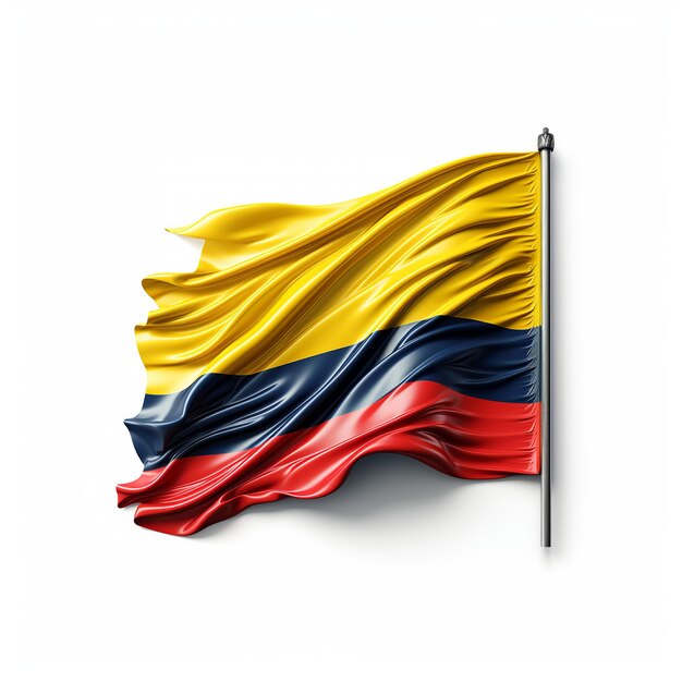 Flaga Kolumbii na białym tle Wygenerowano za pomocą AI