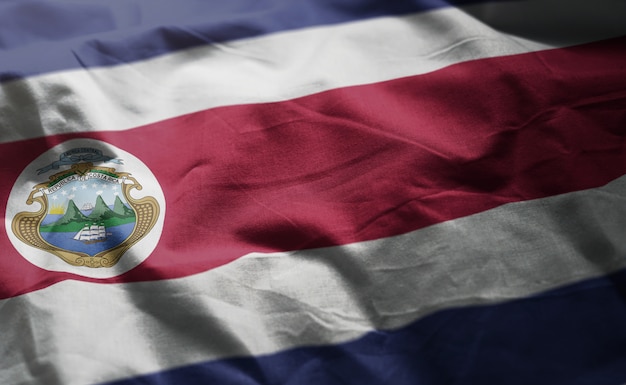 Flaga Kostaryki Popsutymi Bliska