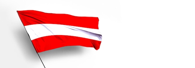 Zdjęcie flaga kraju austrii renderowania 3d i biały obraz tła