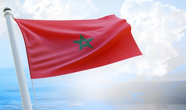 flaga kraju maroka sztandar dnia narodowego i backgorund