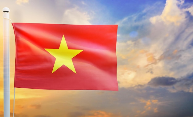 flaga kraju wietnamu, izolowana flaga 3d,