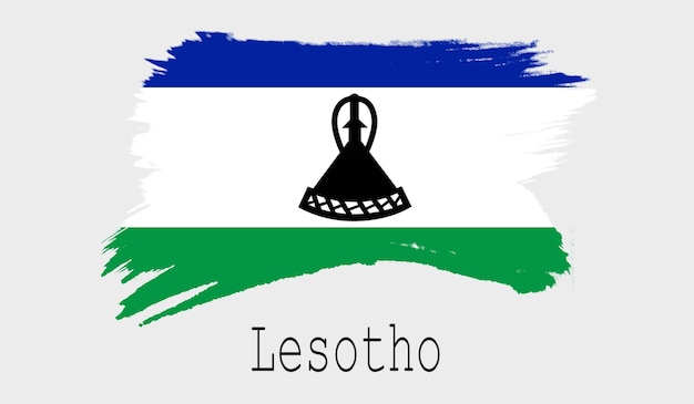 Flaga Lesotho Na Białym Tle