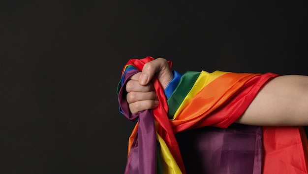 Flaga LGBTQ lub Lesbijka wesoły Bi seksualny Transgender Queer lub homoseksualna duma
