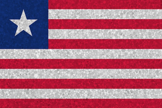 Flaga Liberii na styropianowej teksturze