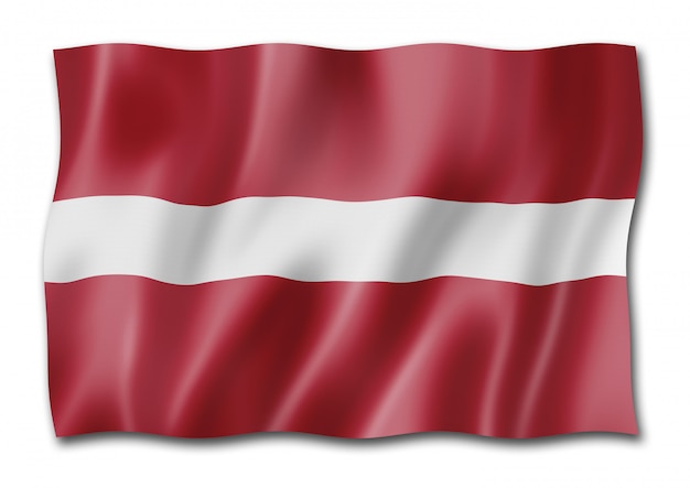 Flaga Łotwy na białym tle