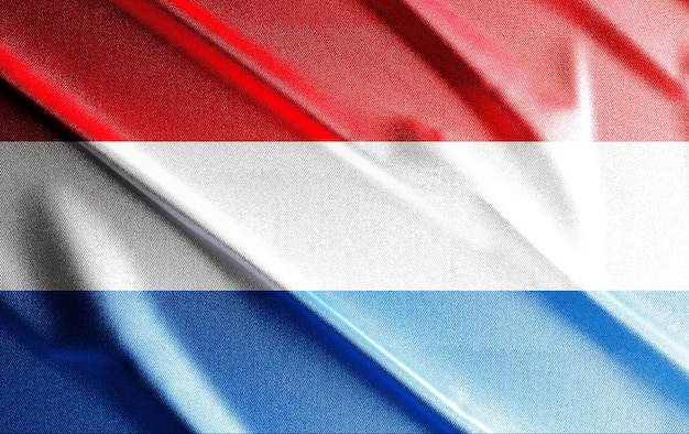 Flaga Luksemburga 3d, piękna flaga kraju na świecie, tło, baner, plakat, streszczenie.
