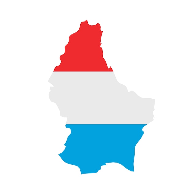 Flaga Luksemburga mapa kontur kraju z flagą narodową
